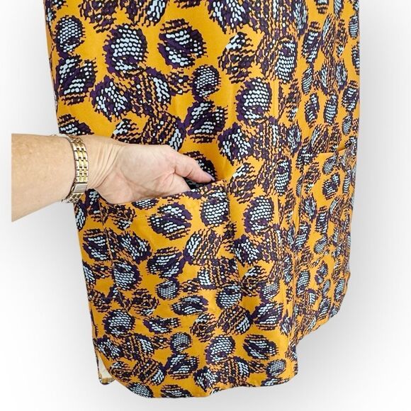 JADE NWT‎ Pocket Shift Dress in Mandarin Deco- size M- Artsy Avant Garde Fall - Picture 4 of 8